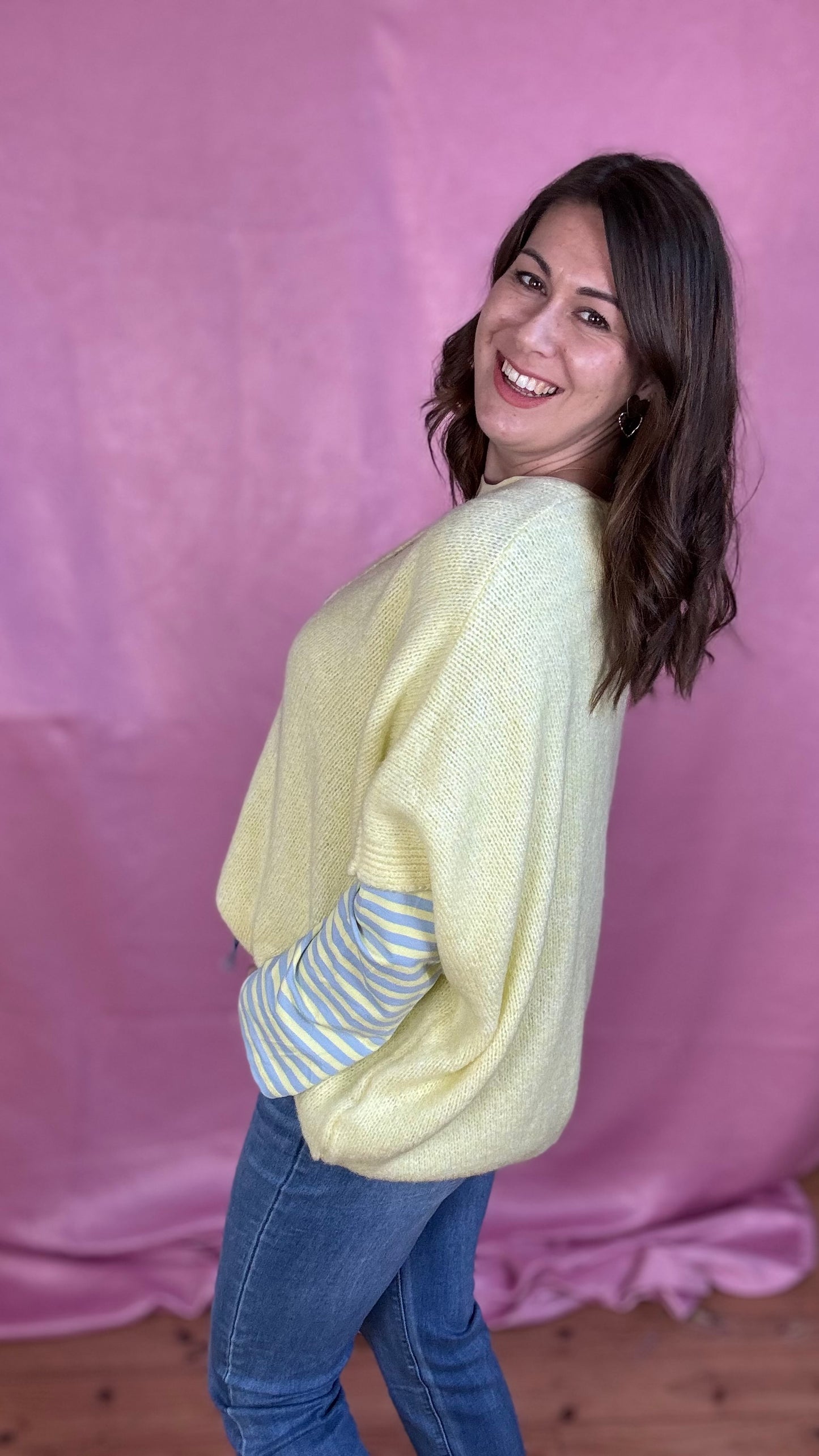 Candy cardigan - Pastelgeel