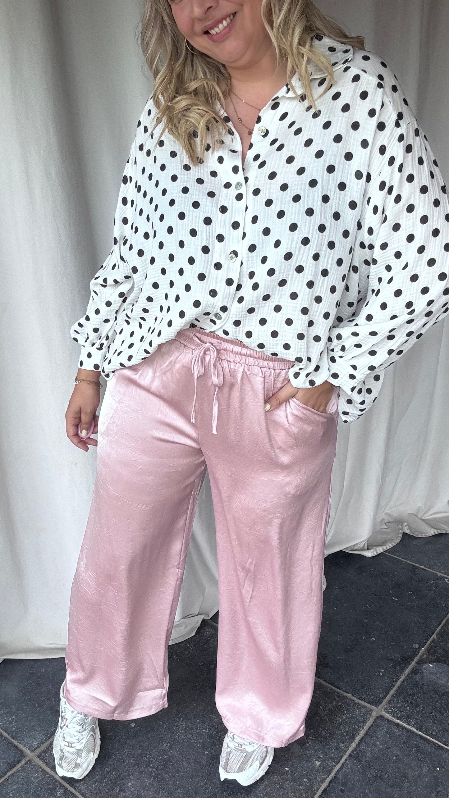 Satin broek - Dusty pink
