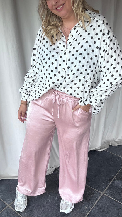 Satin broek - Dusty pink