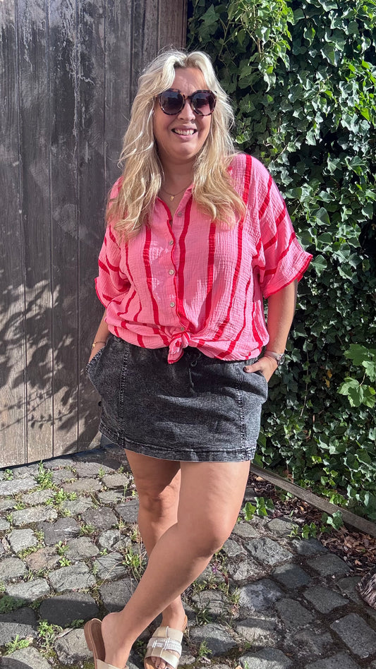 Denim skort grijs