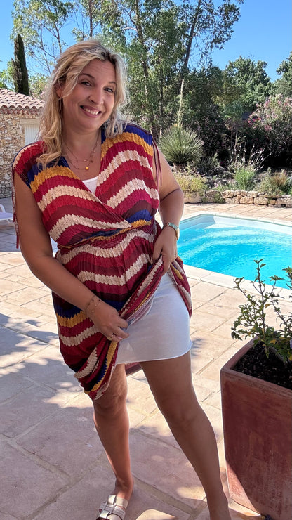 Every Woman Dress - Aztec glow (blauw/rood)