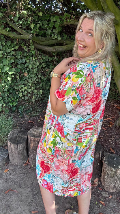 Tropical escape dress - Rood