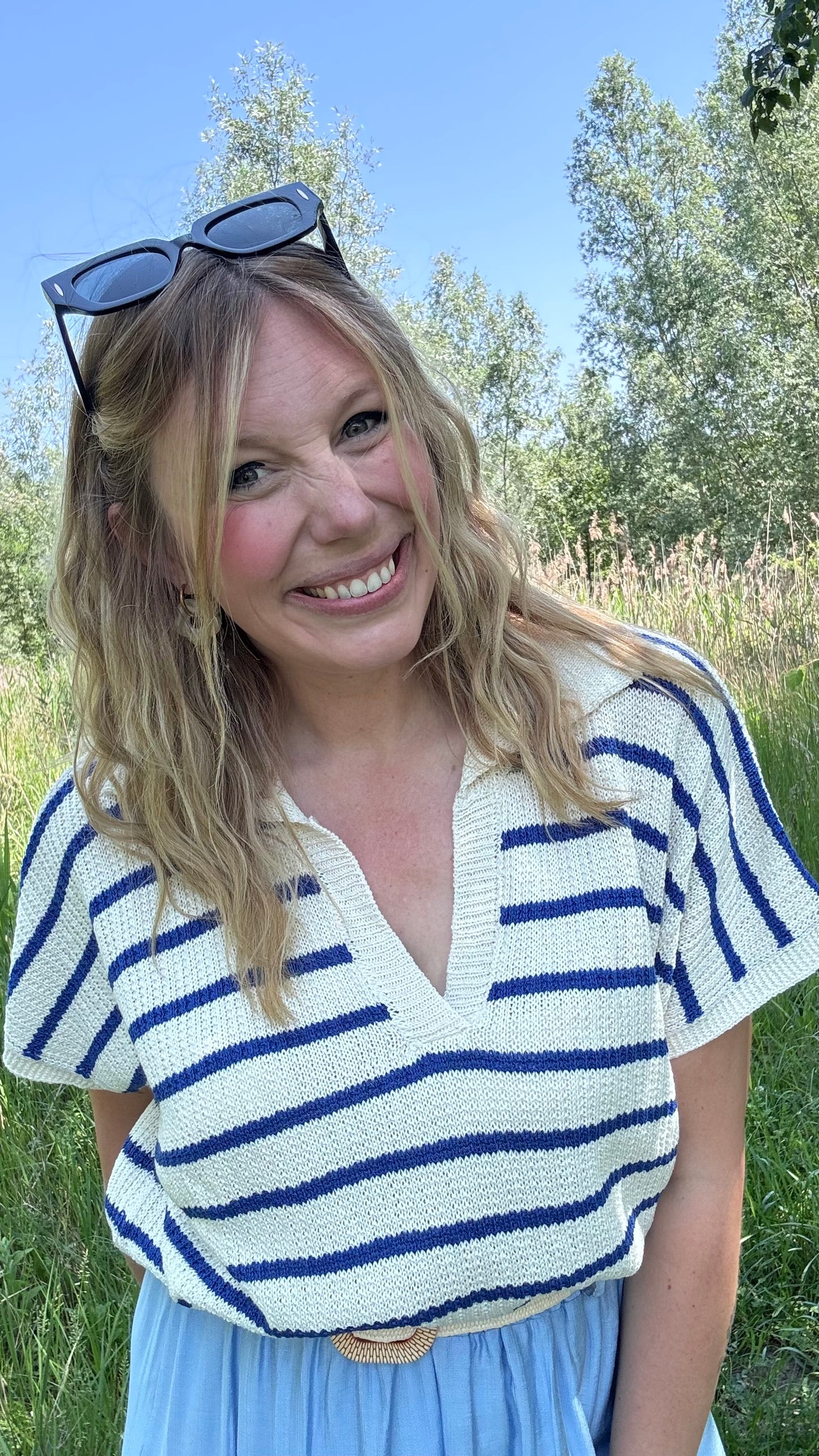 Riva polo - Wit/Blauw