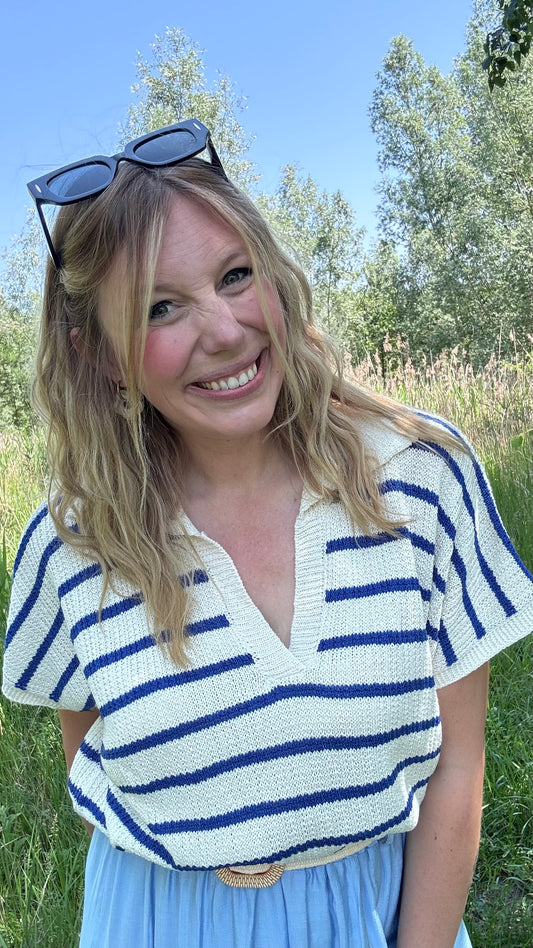 Riva polo - Wit/Blauw