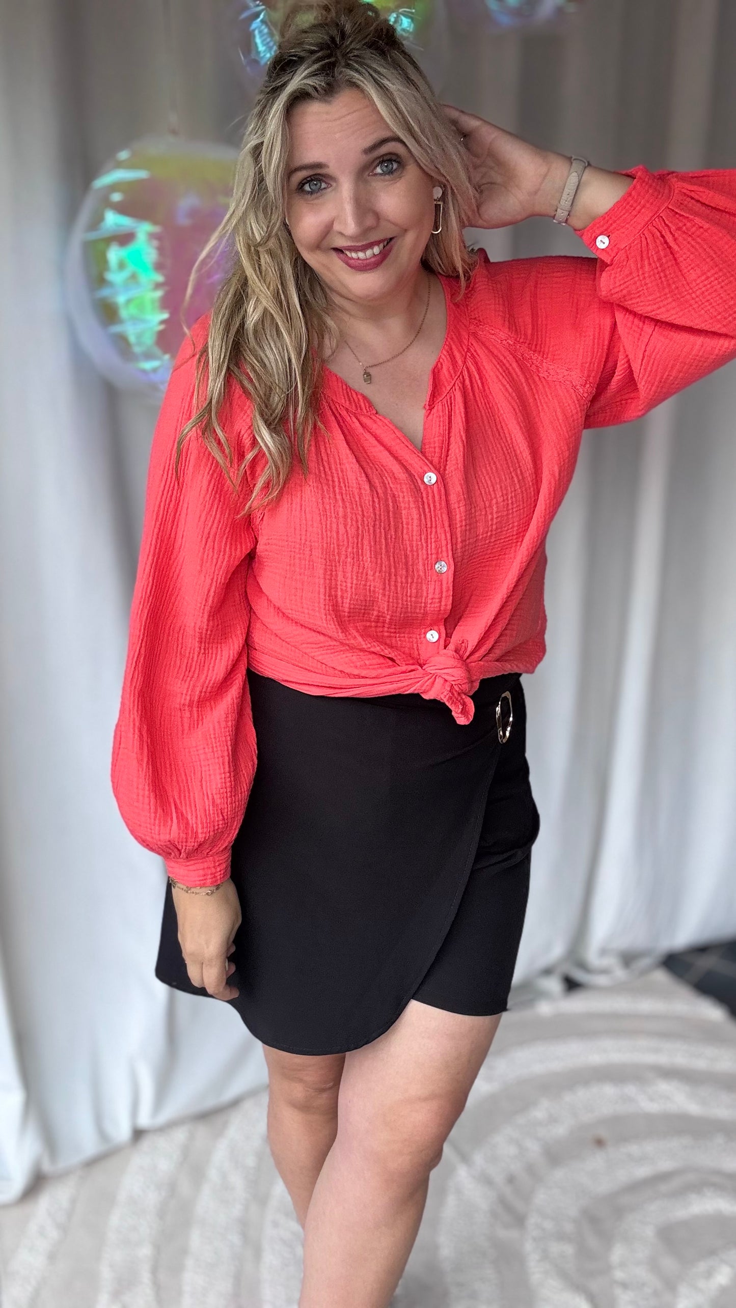 Sofia tetra blouse koraal