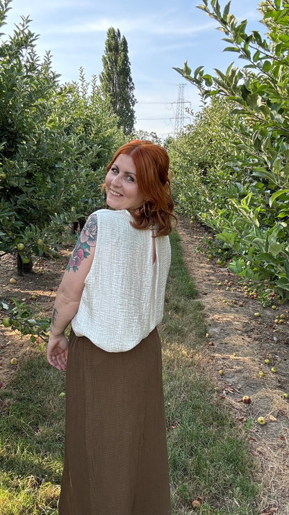 Effen top - Beige