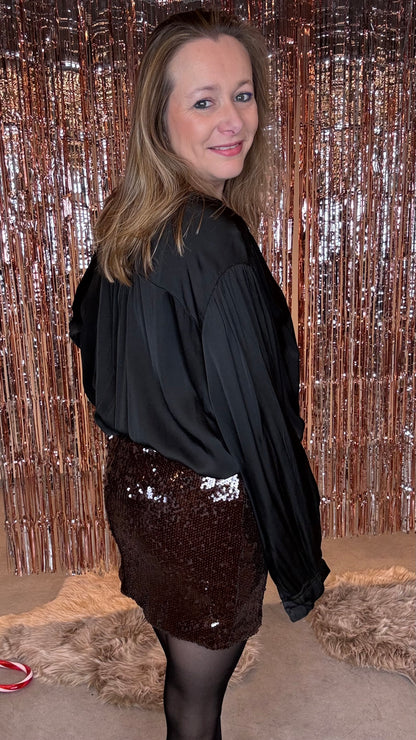 Sparkling Mini rok – Chocolat
