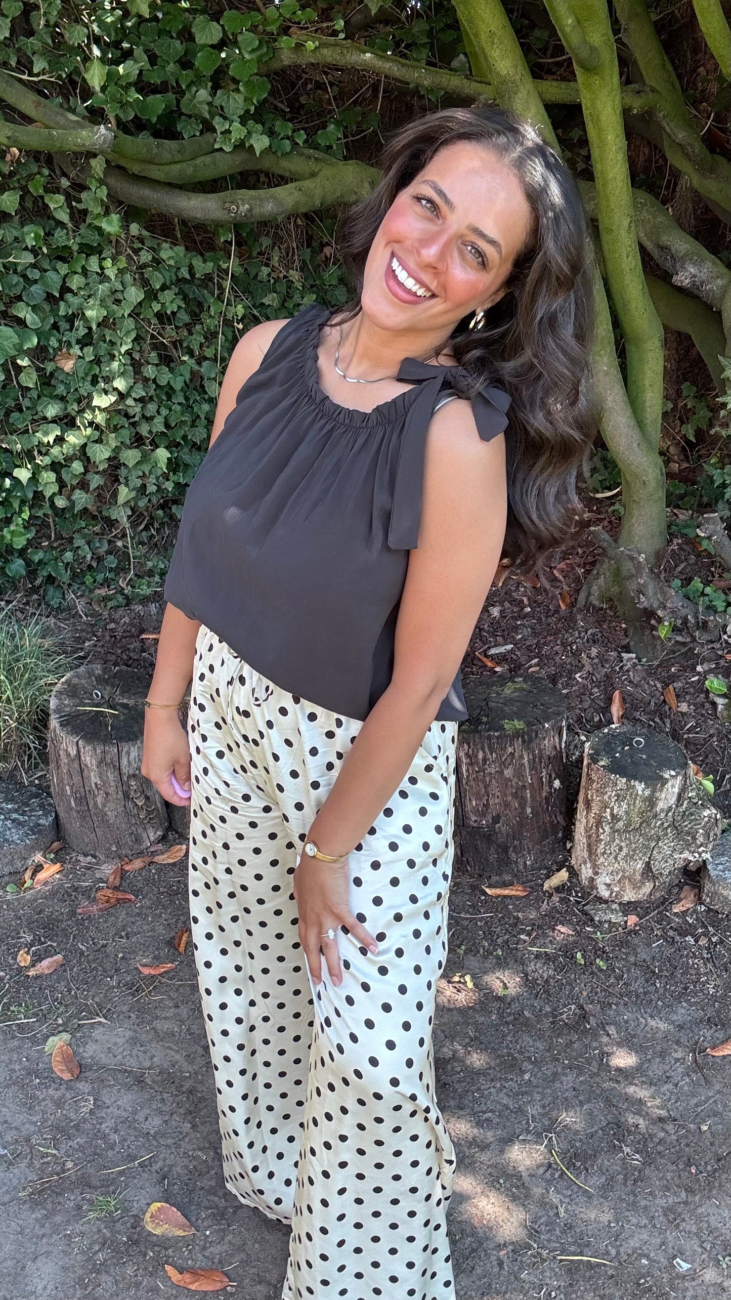 Shoulder bow top - Zwart