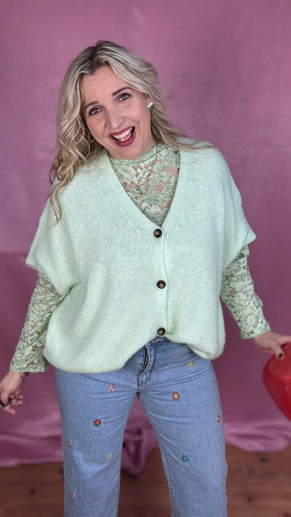 Candy cardigan - Mintgroen