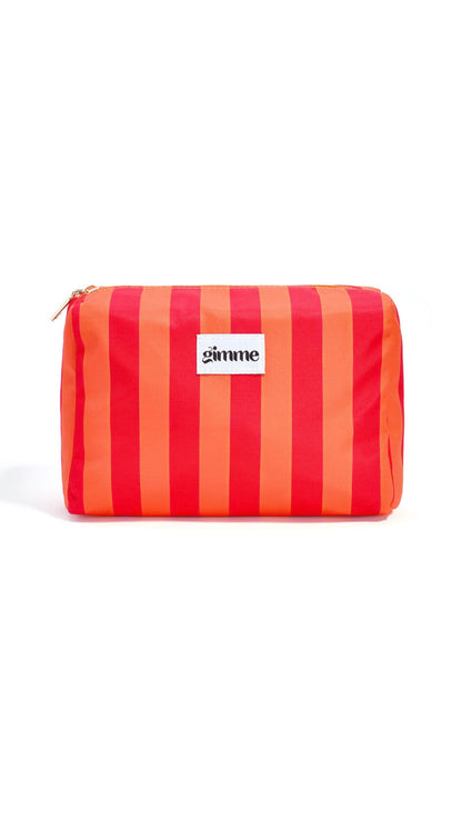 Make-up tas stripes - oranje/roze