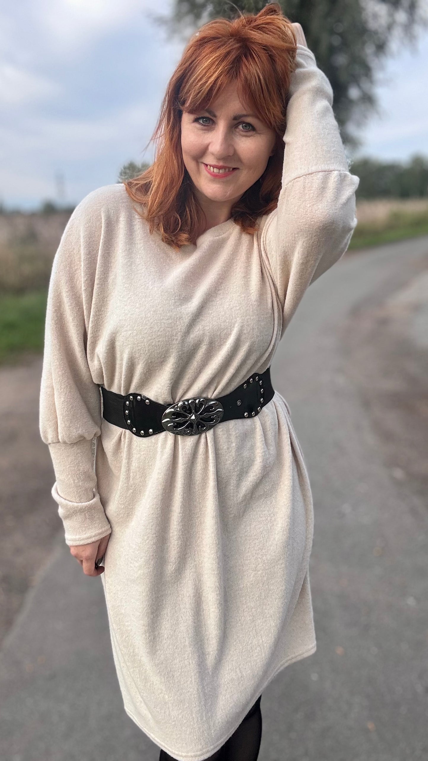 Lounge luxe jurk - crème