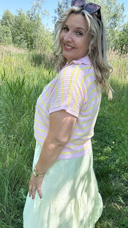 Riva polo - Roze/Geel