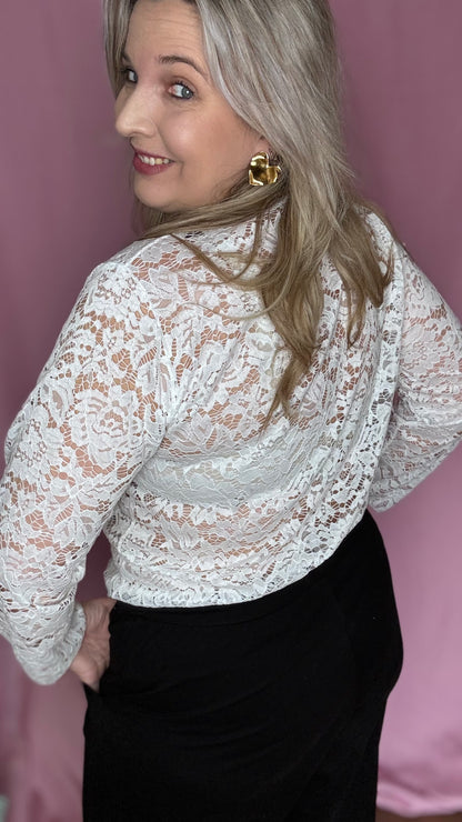 Fleur lace blouse - Wit