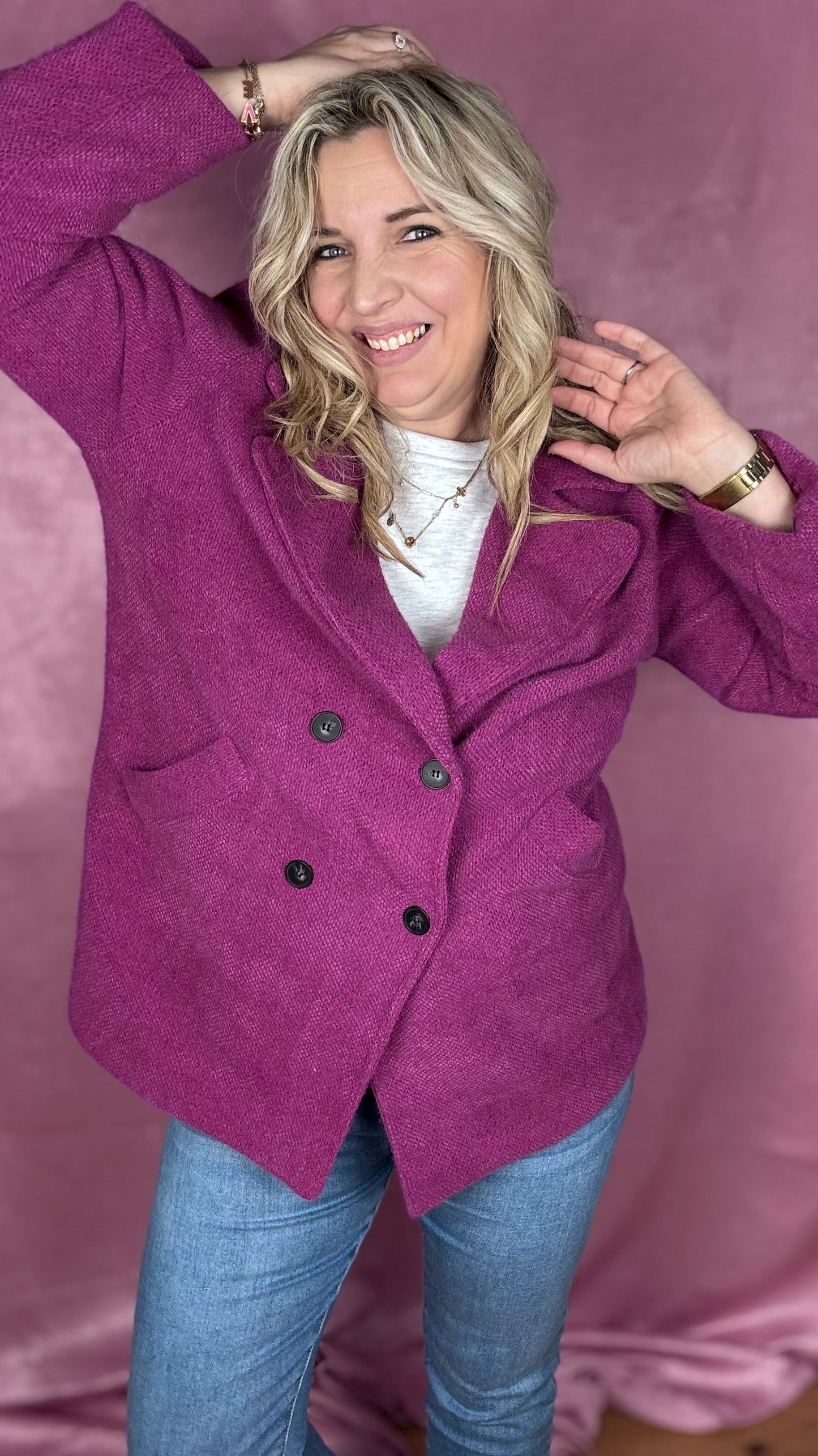 Fuchsia glow coat