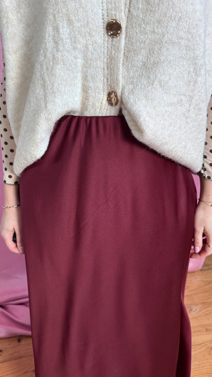 Silky muse rok - Wijnrood