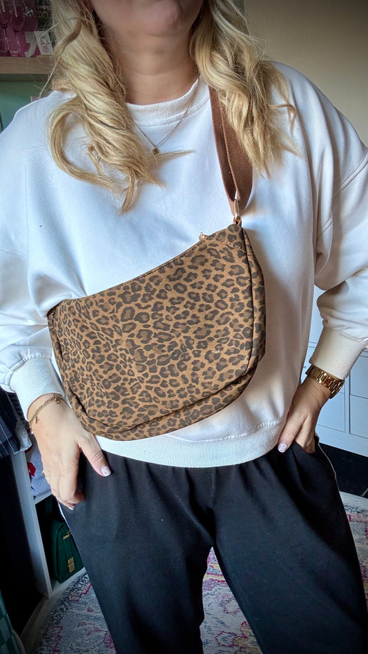 Schoudertas leopard - Bruin