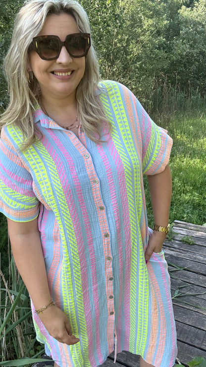 Coastal tetra dress - Blauw