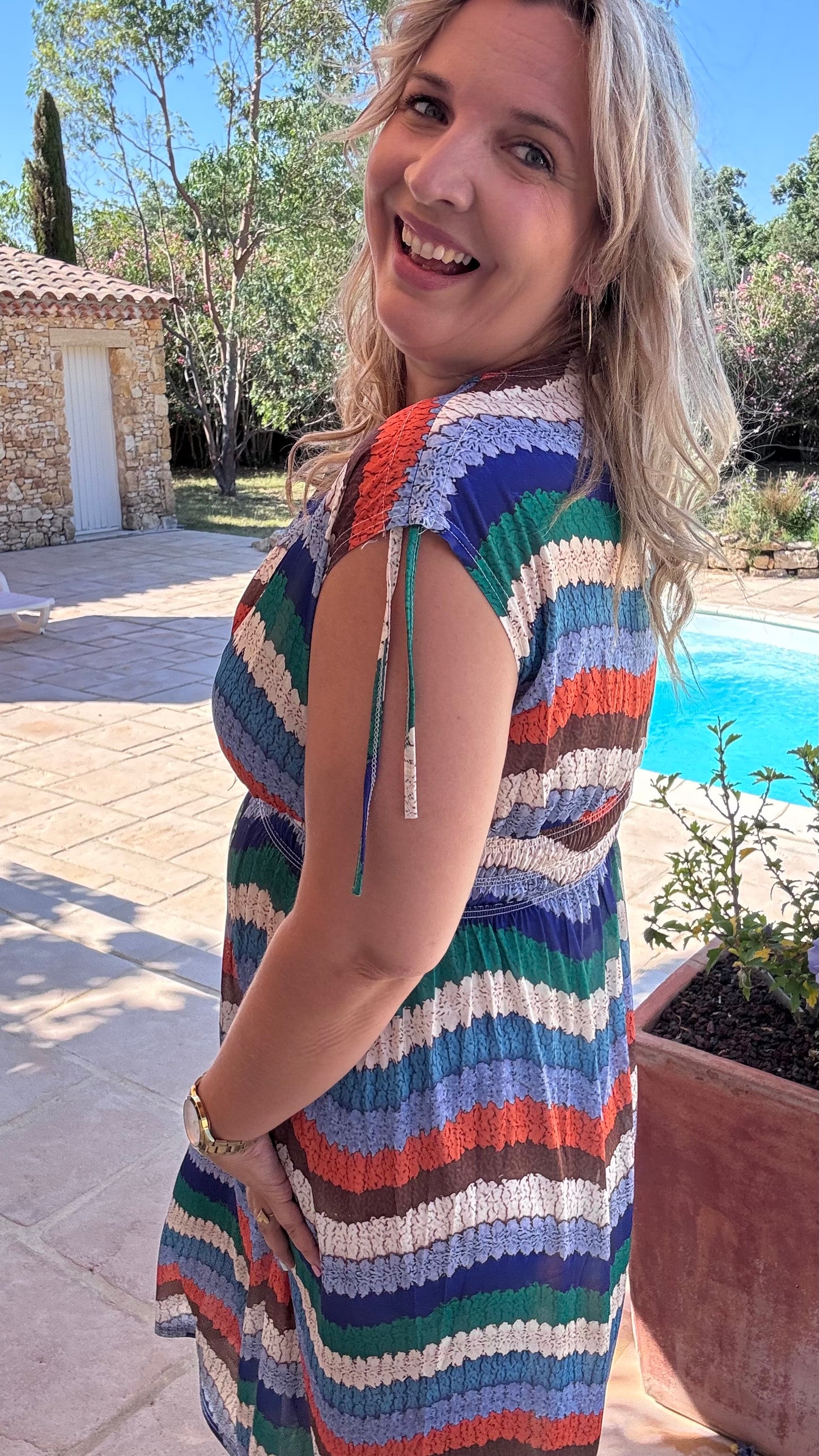 Every Woman Dress - Aztec glow (blauw/groen)