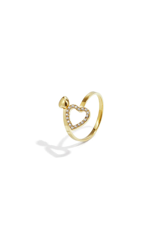 Verstelbare ring heart & bling