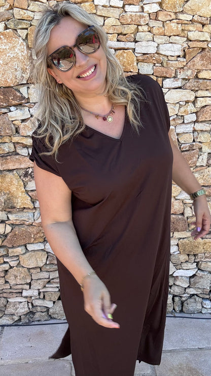 Adèle Sweaterjurk - Chocolat