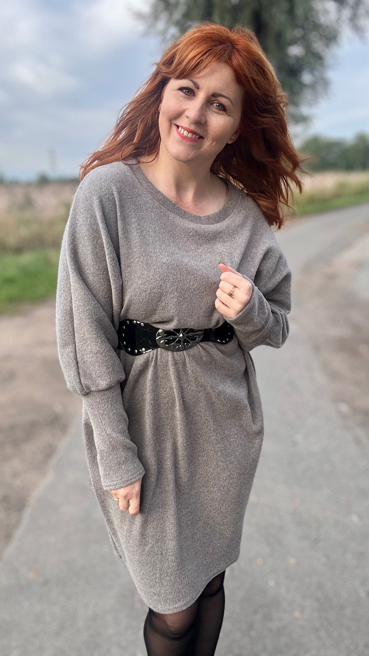 Lounge luxe jurk - Taupe