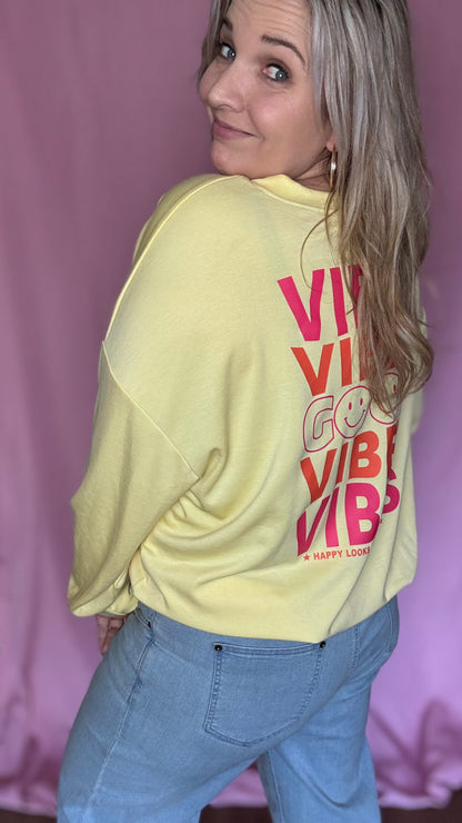 Good vibes sweater - Geel