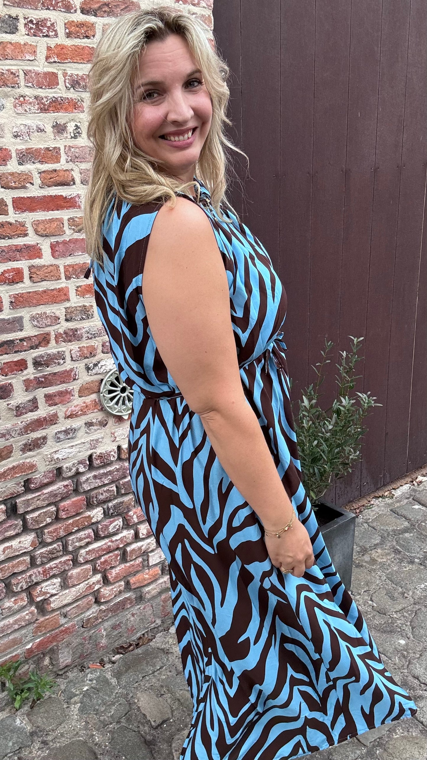 Nezz dress - blauw/bruin