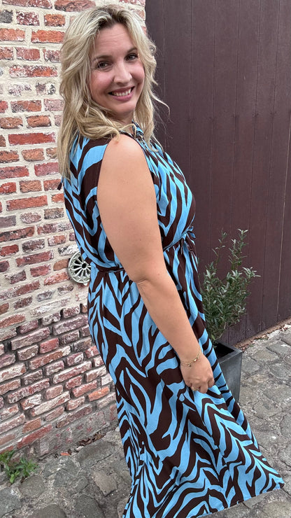 Nezz dress - blauw/bruin