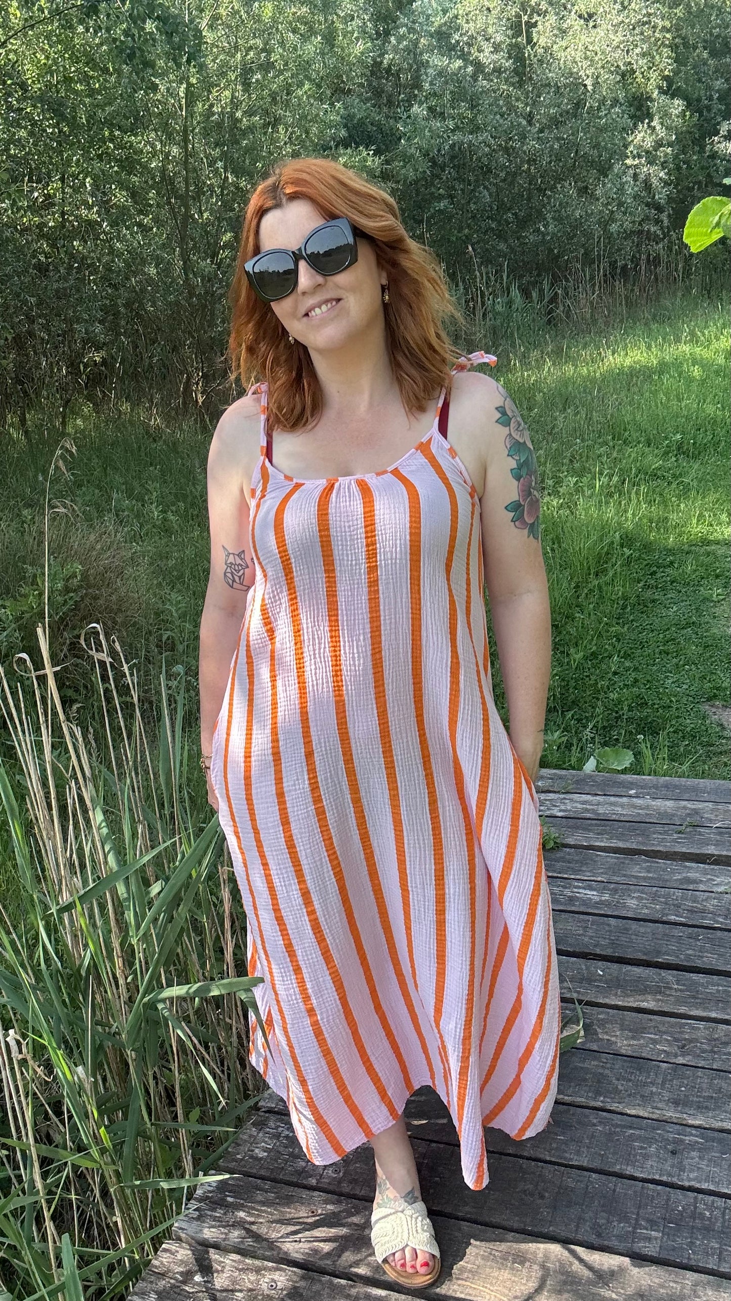 Enya dress - Roze/oranje