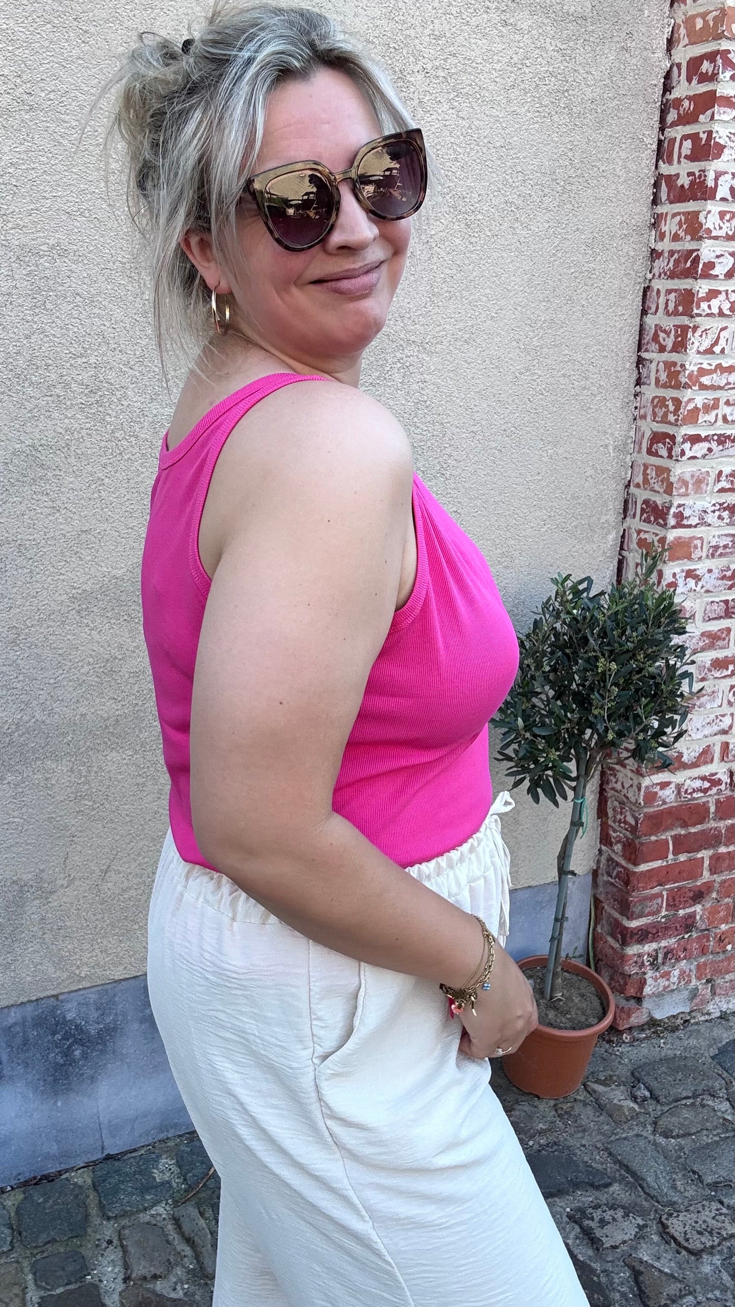 Ribbed top - Fuchsia