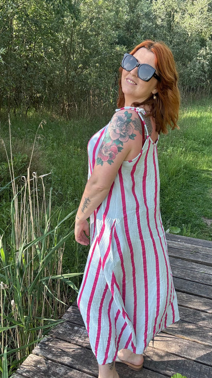 Enya dress - Blauw/fuchsia