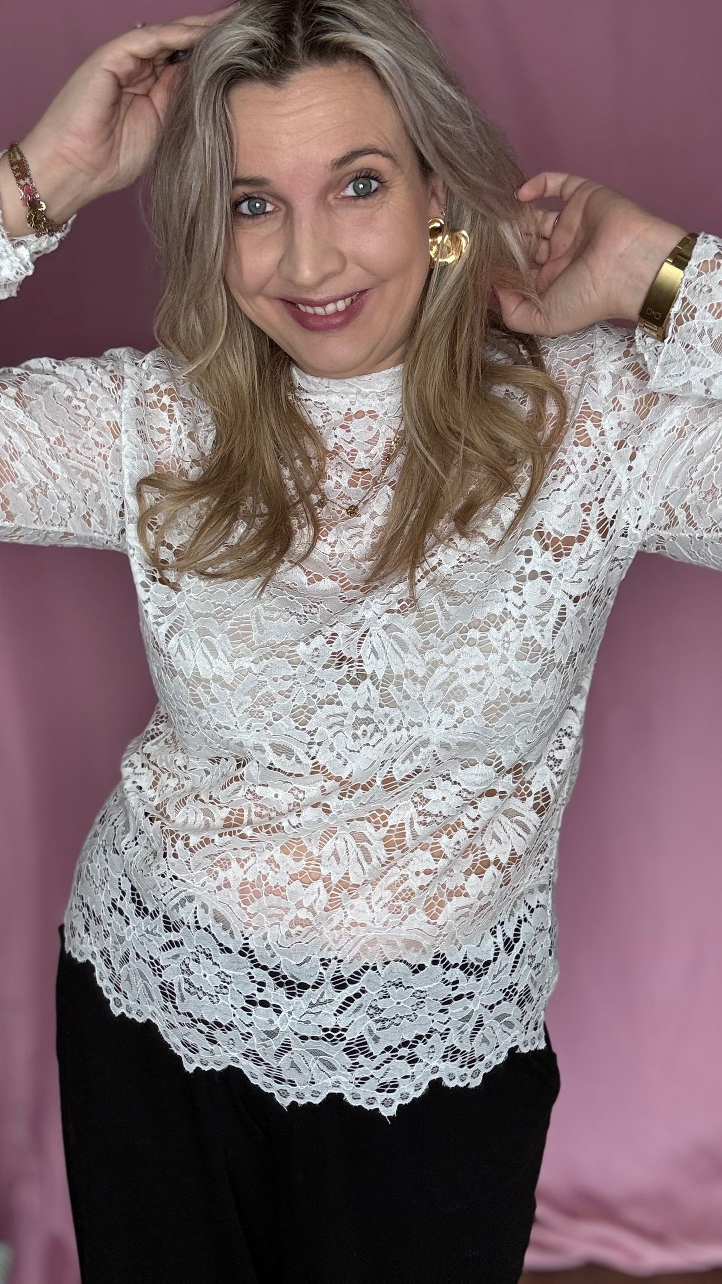 Fleur lace blouse - Wit