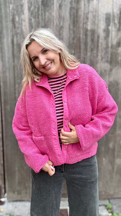 Reversible Teddy Jacket - Roze