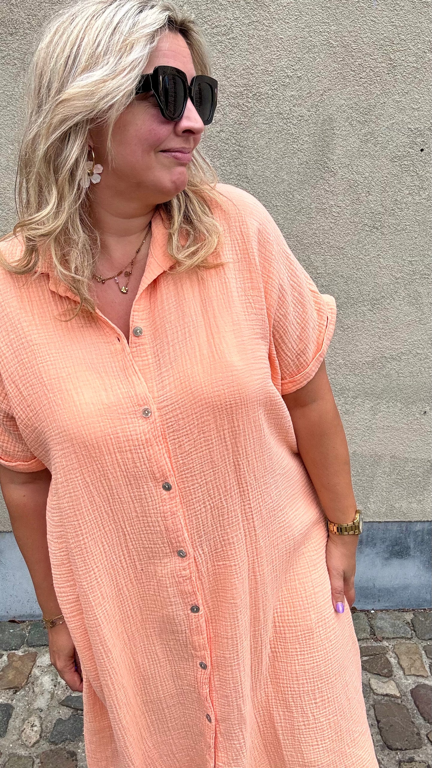 Justine jurk - Peach