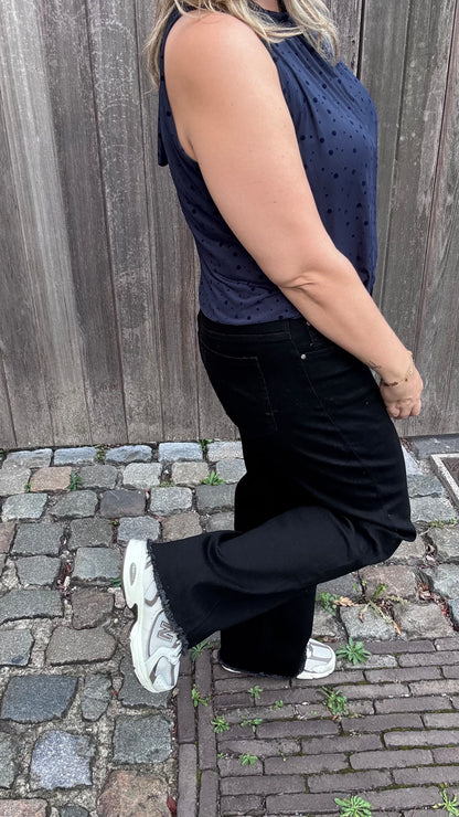 Black rebel wide leg jeans