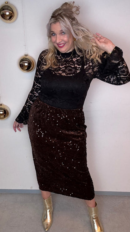 Paillettenrok - Chocolat