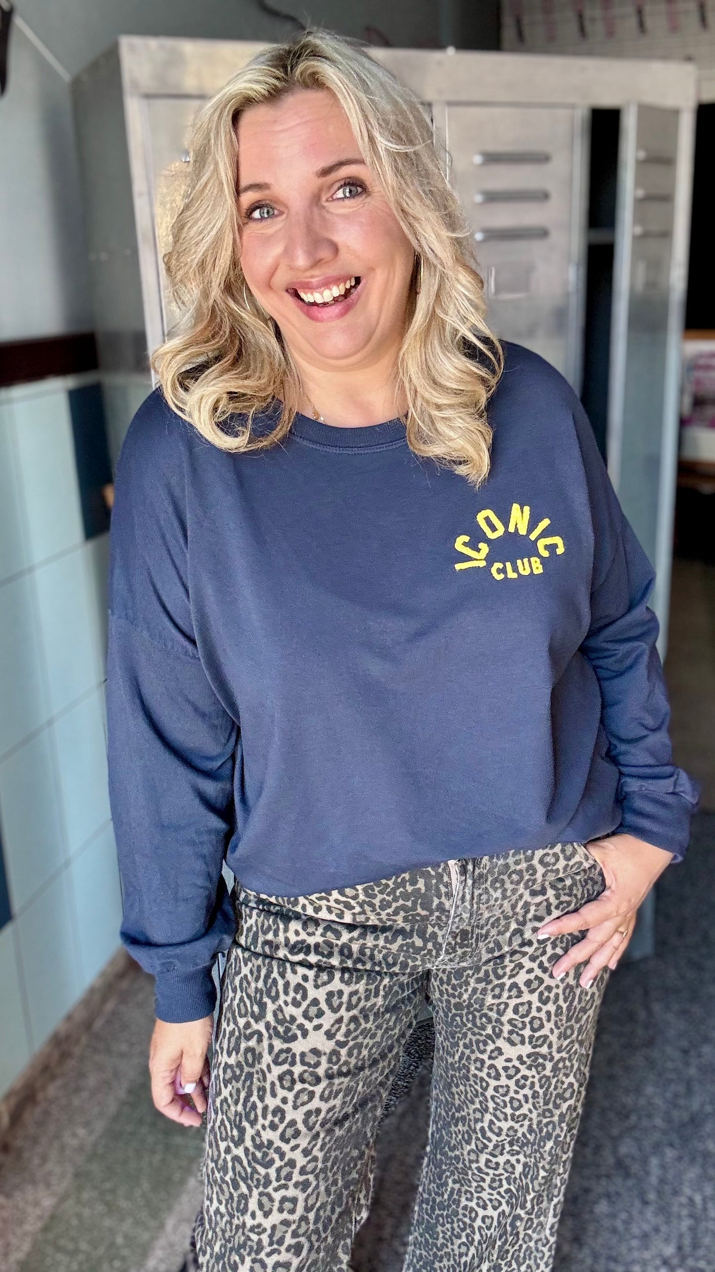 Iconic sweater curve - Navy