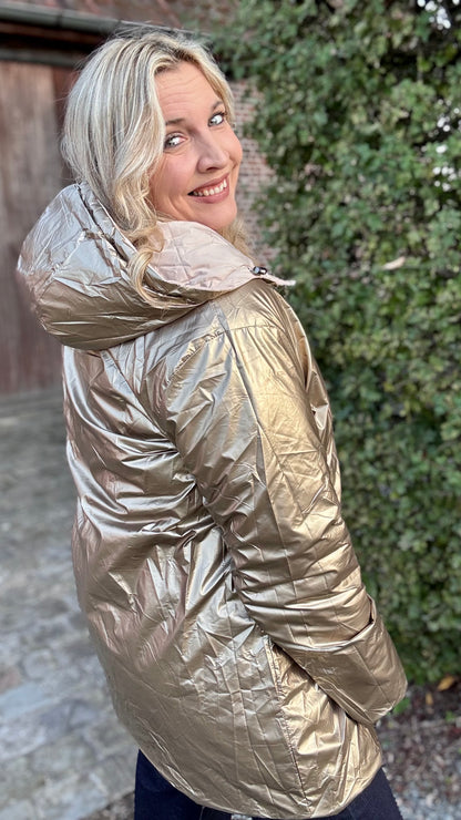 Long double trouble puffer - Crème
