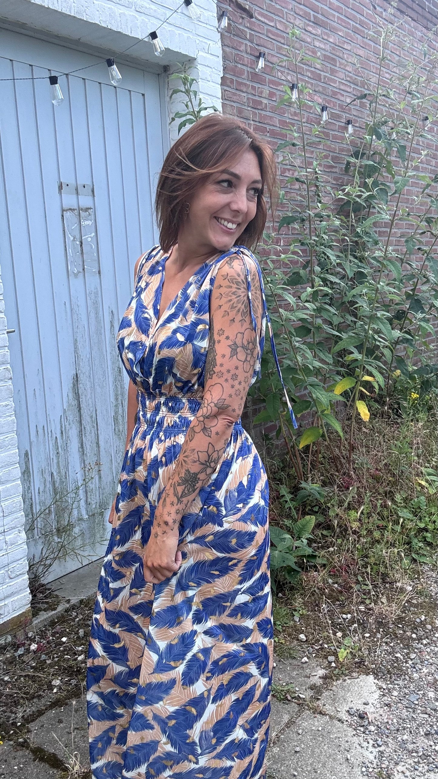 Every Woman Dress - Golden feather (blauw)