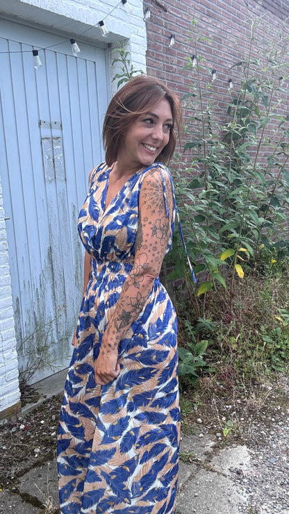 Every Woman Dress - Golden feather (blauw)