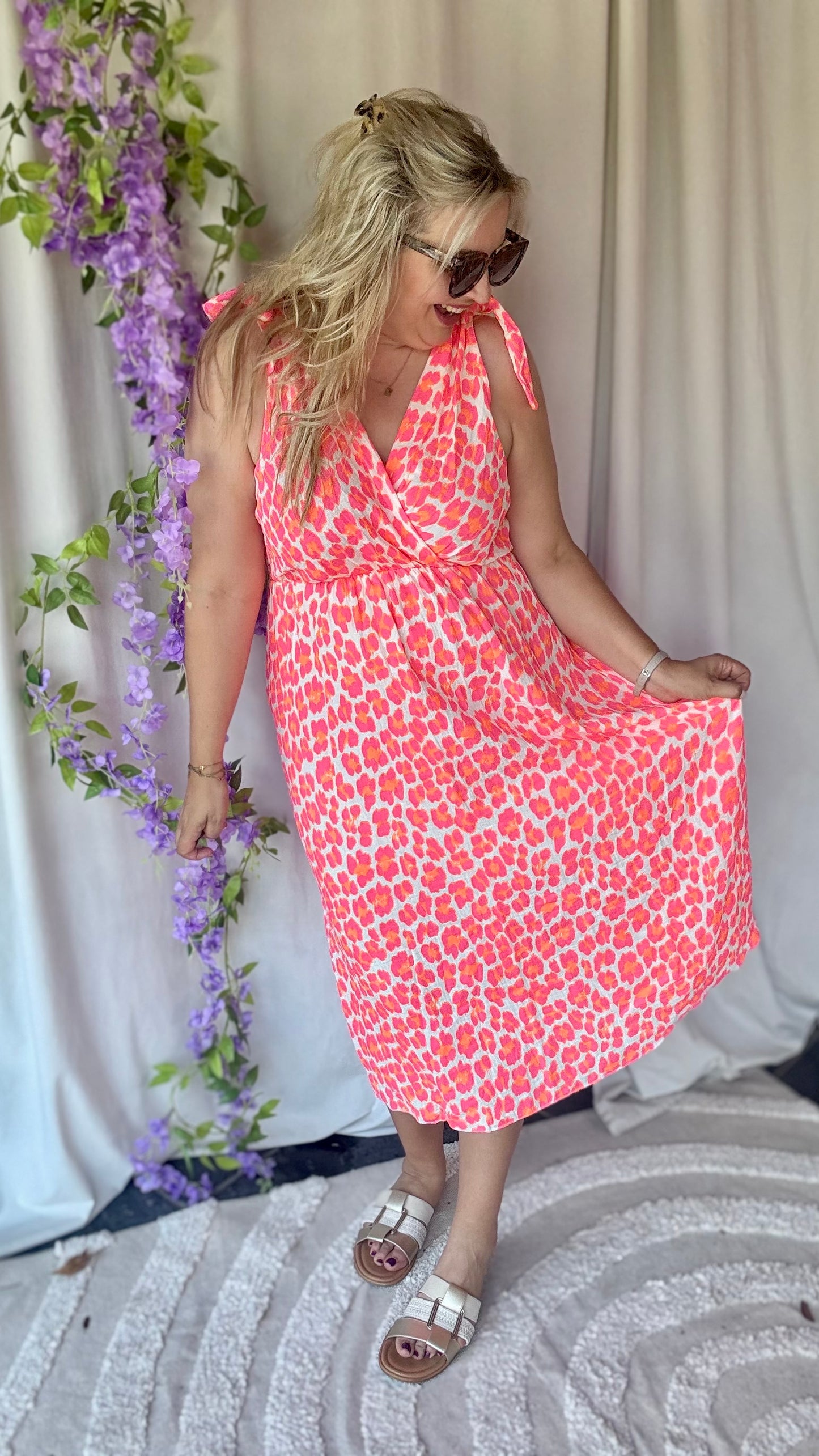 Neon jungle long dress
