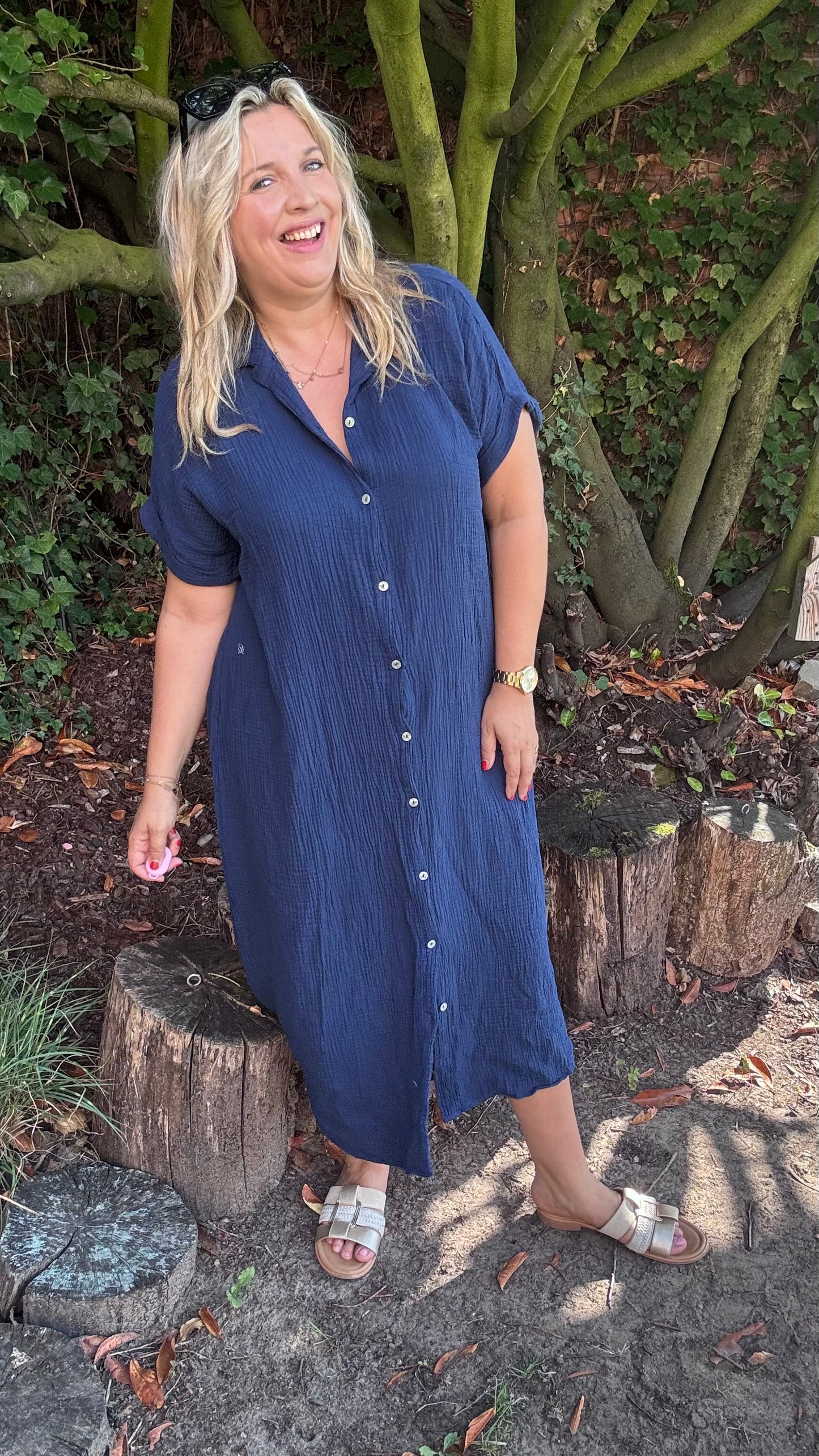 Justine jurk - Donkerblauw
