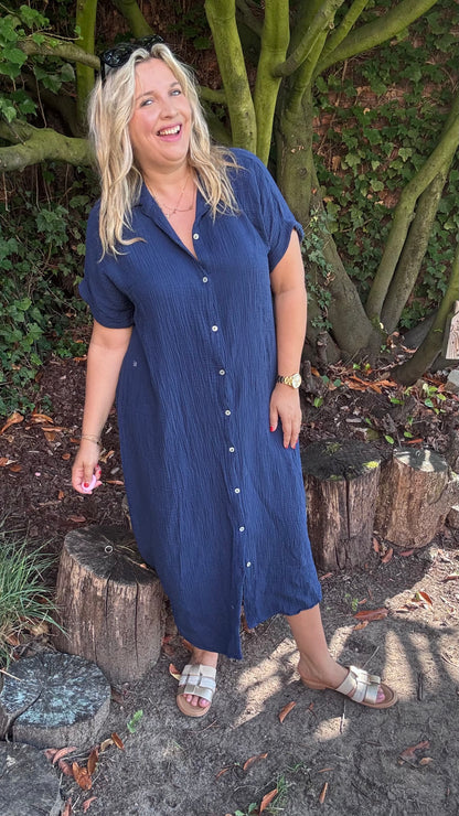 Justine jurk - Donkerblauw