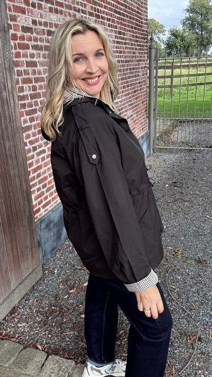 Vichy trenchcoat - Zwart