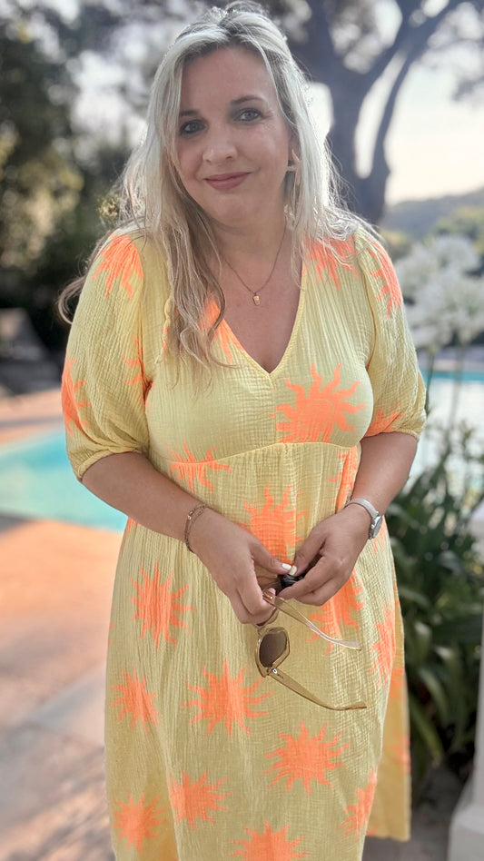 Golden hour dress geel