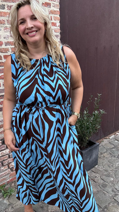 Nezz dress - blauw/bruin
