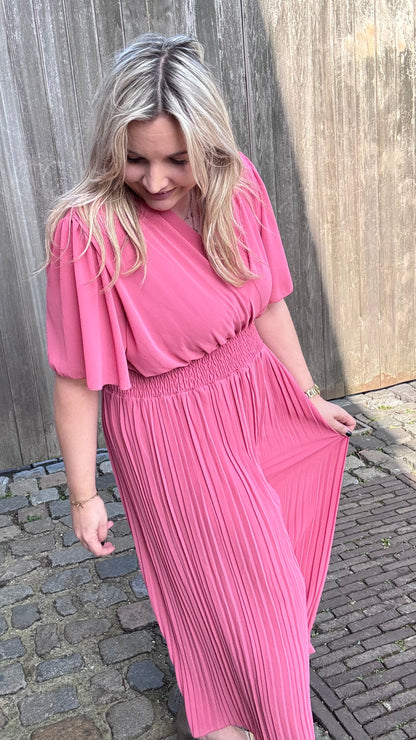 Plissé jumpsuit - Plum