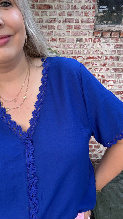 Monique blouse - Koningsblauw