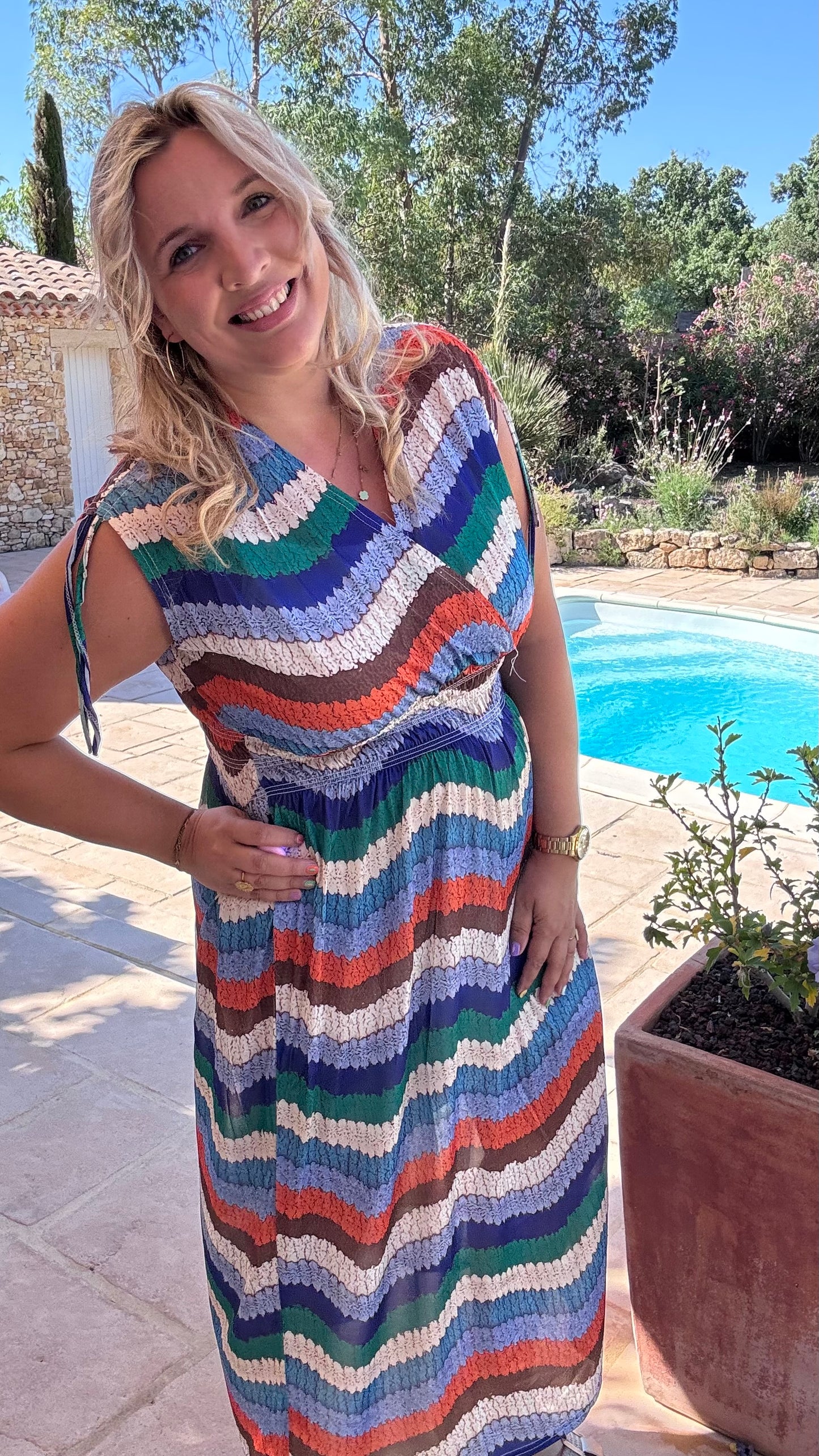 Every Woman Dress - Aztec glow (blauw/groen)