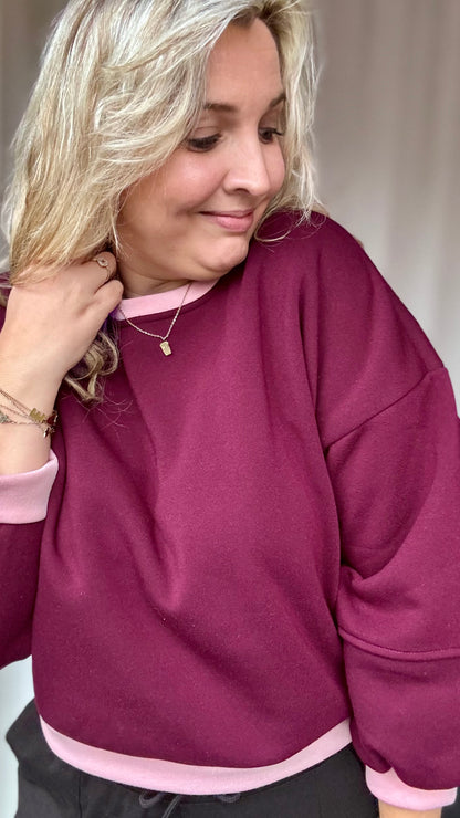 Leyla sweater - Burgundy/blush